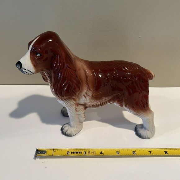 Vintage Brown White Cocker Spaniel Large Porcelain Figurine Japan Dog‎ READ - Picture 8 of 8